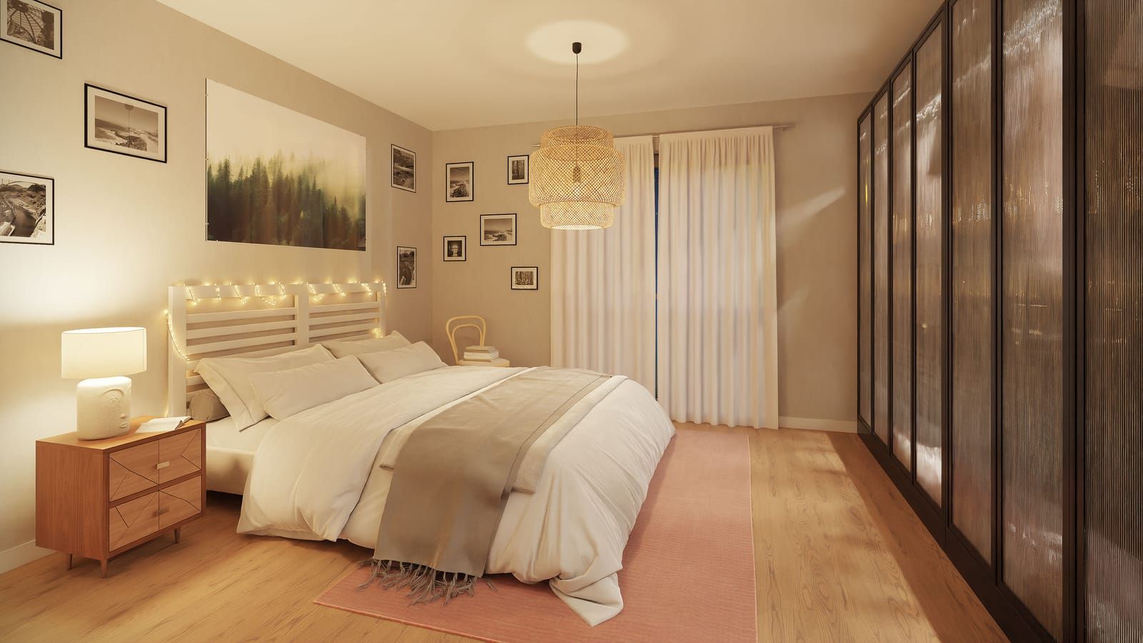 Une chambre aux finitions soignées, signée Tayamo.
